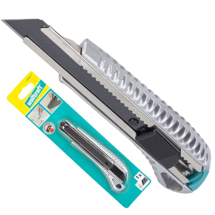 Nóż z ostrzem 18mm Pro-Sharp metalowy Wolfcraft 4306000