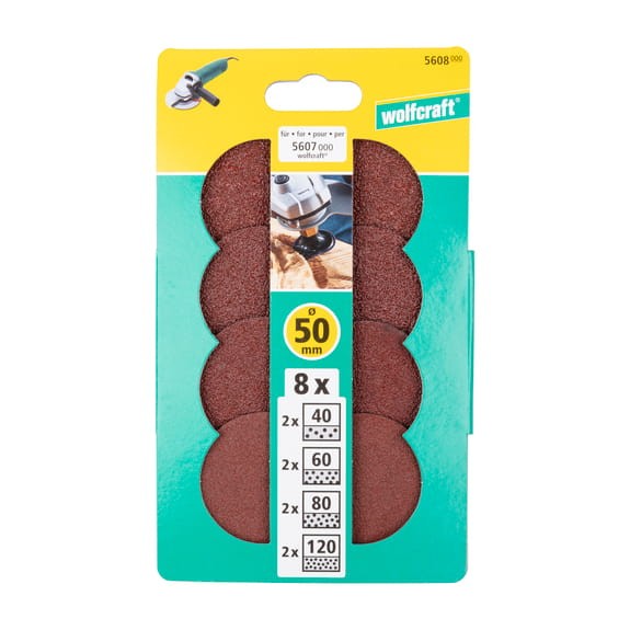 Krążki ścierne 50mm P40 / 60 / 80 / 120 Wolfcraft 5608000