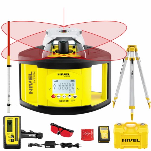 NIVEL SYSTEM Niwelator rotacyjny NL500R czujnik RD700 + Statyw + Łata LS-24