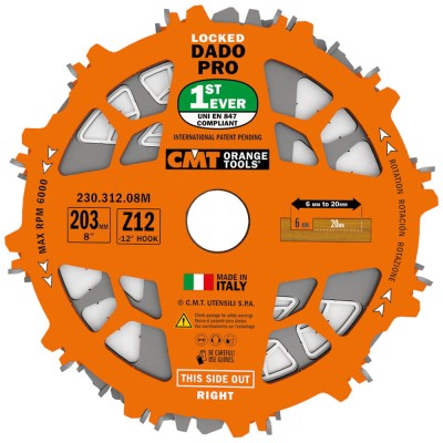 Zestaw tarcz LOCKED Dado Pro CMT 230.312.08M