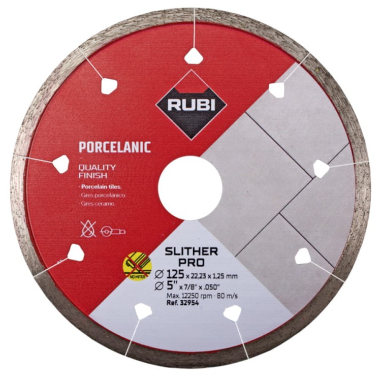 Tarcza diamentowa do gresu 125x22,2mm SLITHER 125 PRO RUBI 32954