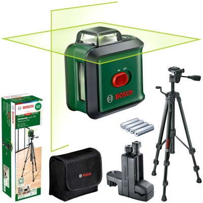 BOSCH Laser krzyżowy zielony UniversalLevel 360 + Statyw TT 150 + Akcesoria
