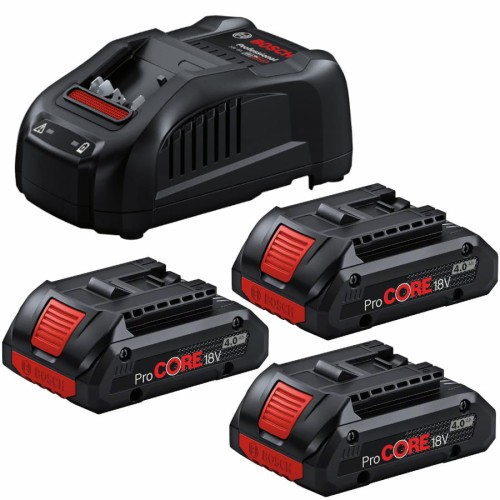 Zestaw 3x akumulator ProCORE18V 4.0Ah + ładowarka Bosch 0615990N2G