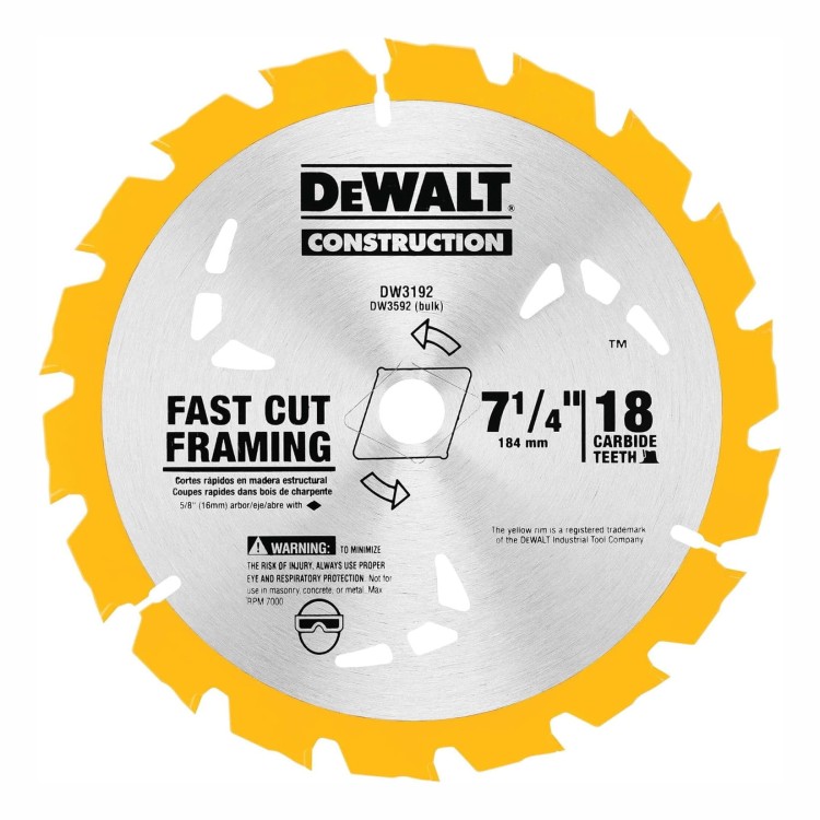 Tarcza pilarska 184mm (7 1/4") 18TPI DeWALT