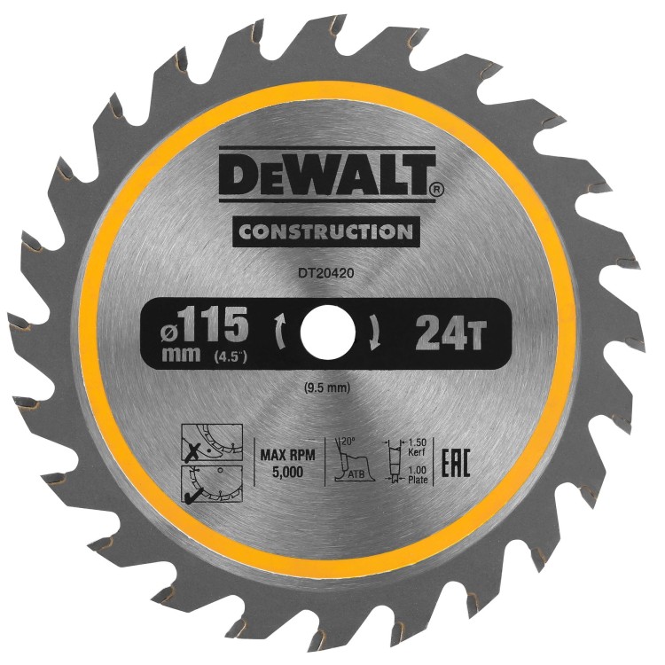 Piła tarczowa do drewna 115mm DeWALT DT20420