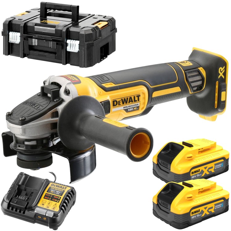 DeWALT DCG405H2T Szlifierka kątowa 18V XR 125mm 2x 5.0Ah POWERSTACK