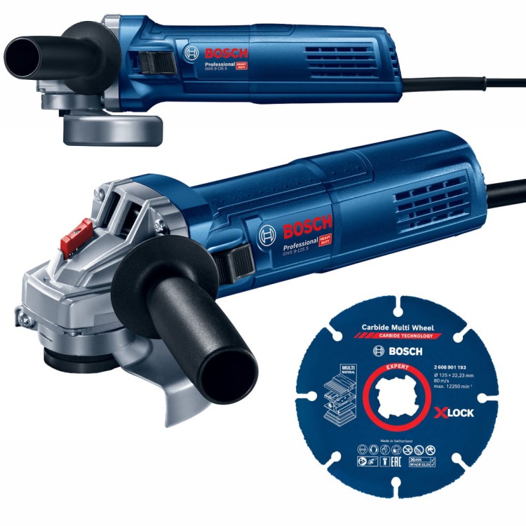 Szlifierka kątowa 125mm 900W Bosch GWS 9-125 S + Tarcza Multiwheel