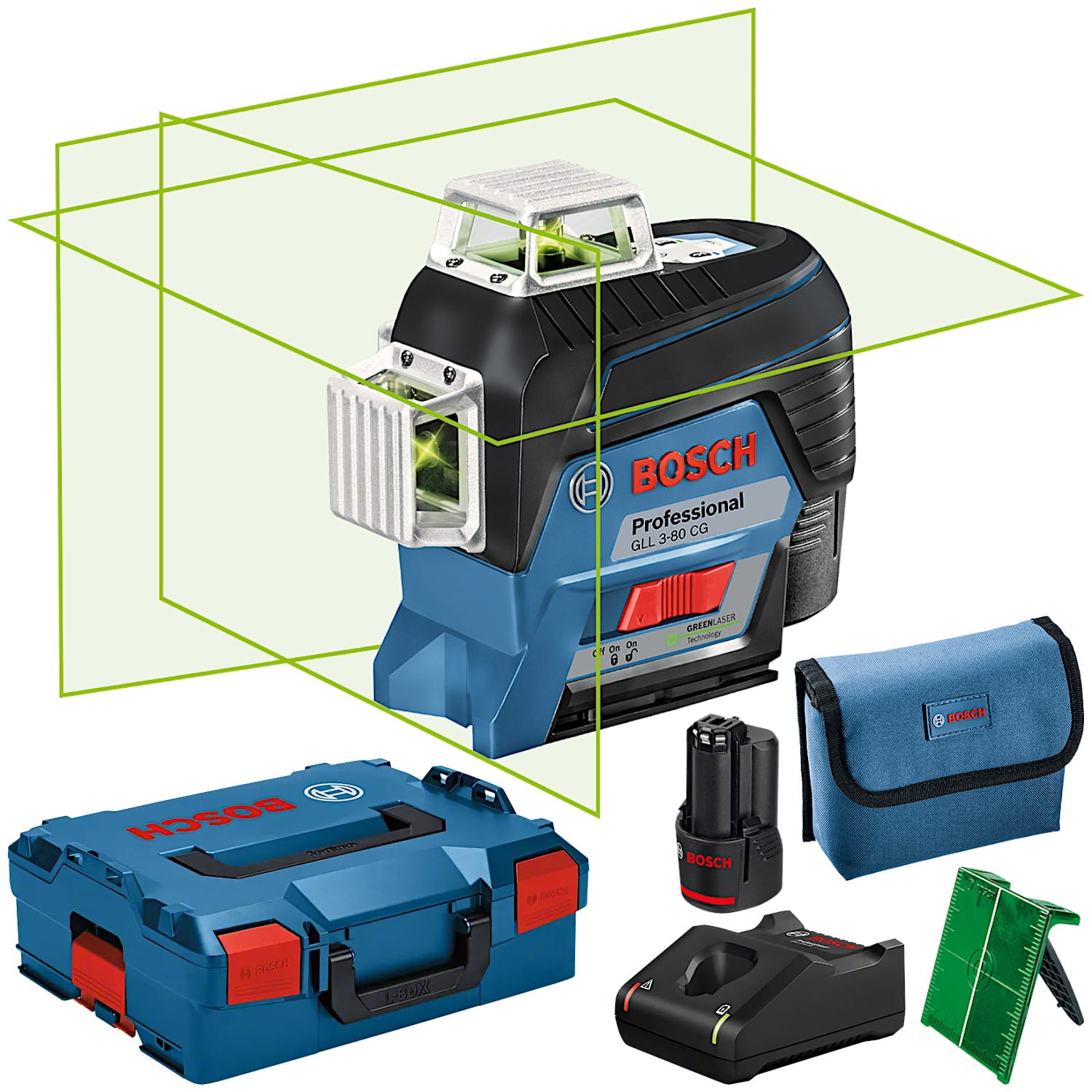 BOSCH GLL 3-80CG Laser krzyżowy zielony 30m
