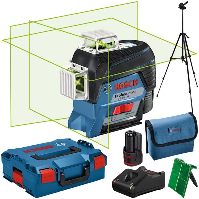 BOSCH GLL 3-80CG Laser krzyżowy wiązka zielona 30m + statyw