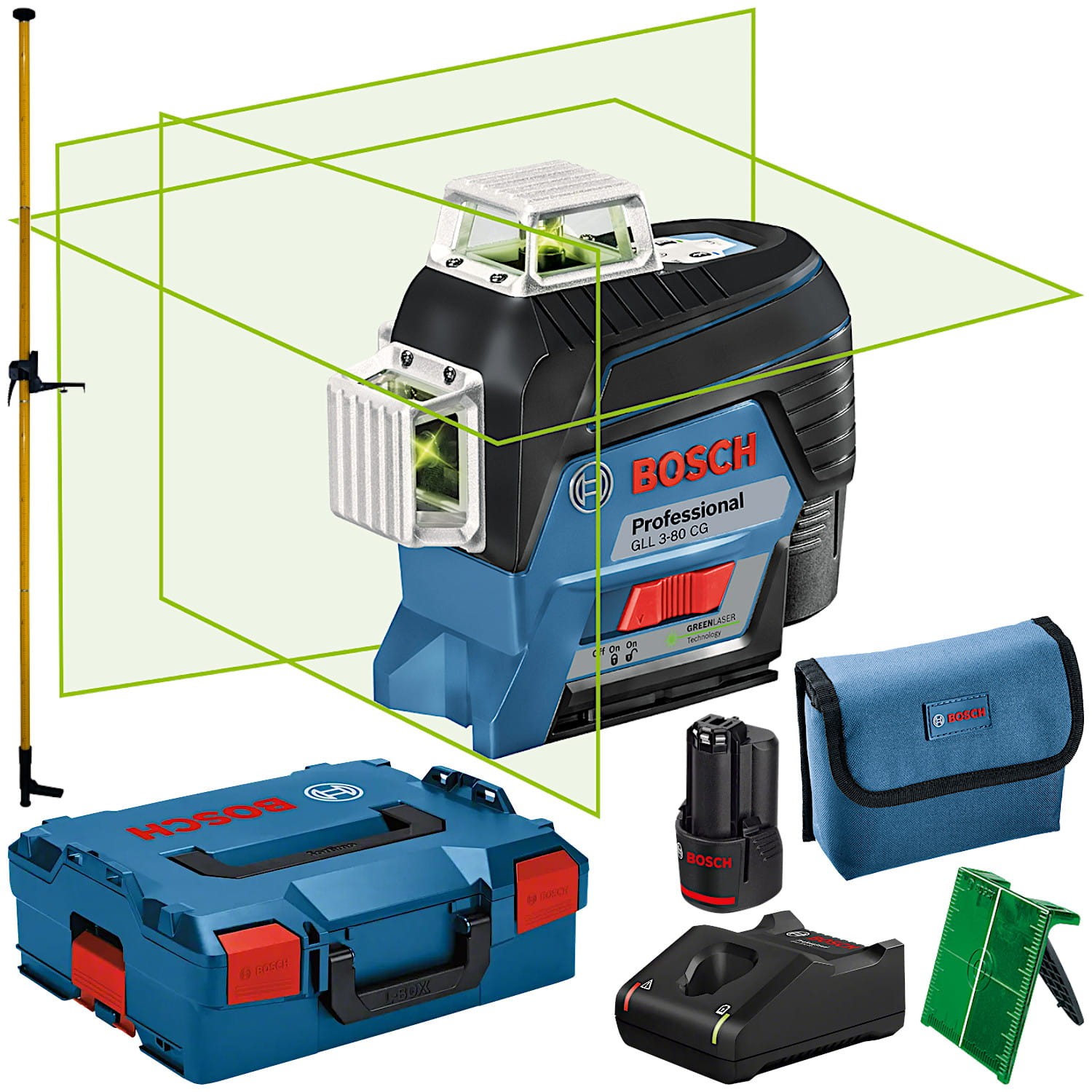 Bosch GLL 3-80CG Laser liniowy + tyczka MSR-220360
