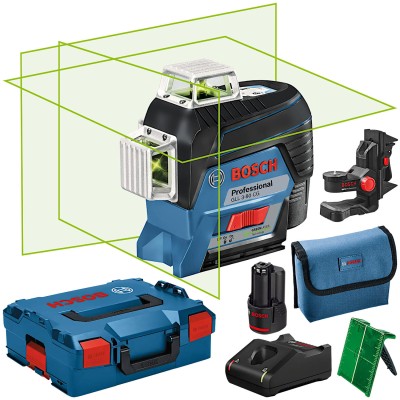 BOSCH GLL 3-80CG Laser krzyżowy wiązka zielona 30m + uchwyt