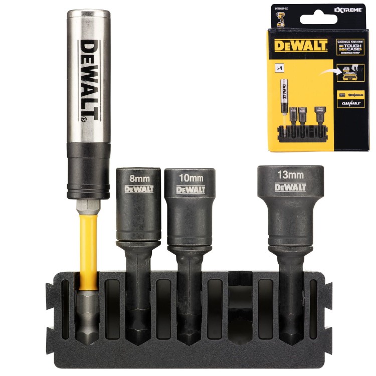 Zestaw nasadek udarowych 8mm 10mm 13mm + uchwyt do bitów DeWALT DT70827