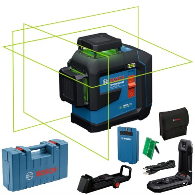 Laser krzyżowy zielony Bosch GLL 80-33 G + klamra DK20 uchwyt LB10 walizka
