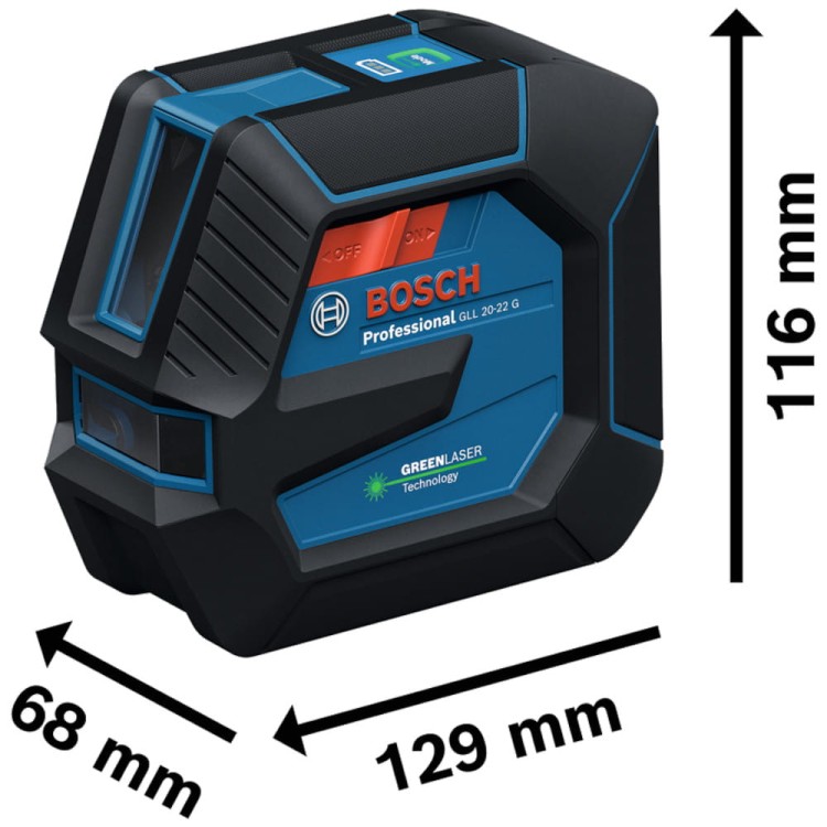Laser liniowy Bosch GLL 20-22 G wymiary