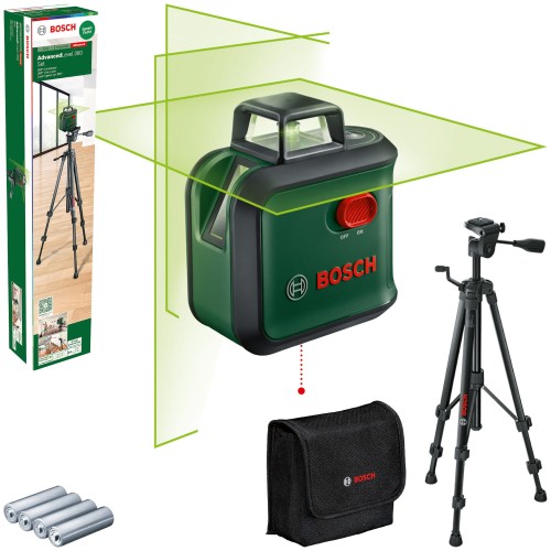 BOSCH 0603663B07 Laser krzyżowy zielony AdvancedLevel 360 + Statyw TT 150