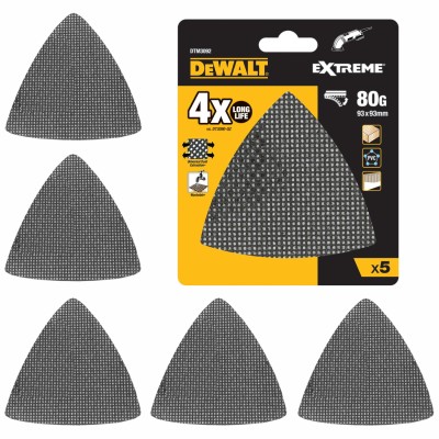Siatka ścierna 93x93mm gradacja 80 do drewna, PVC 5szt. DeWALT DTM3092