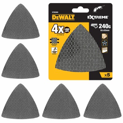 Siatka ścierna 93x93mm gradacja 240 do drewna, PVC 5szt. DeWALT DTM3095
