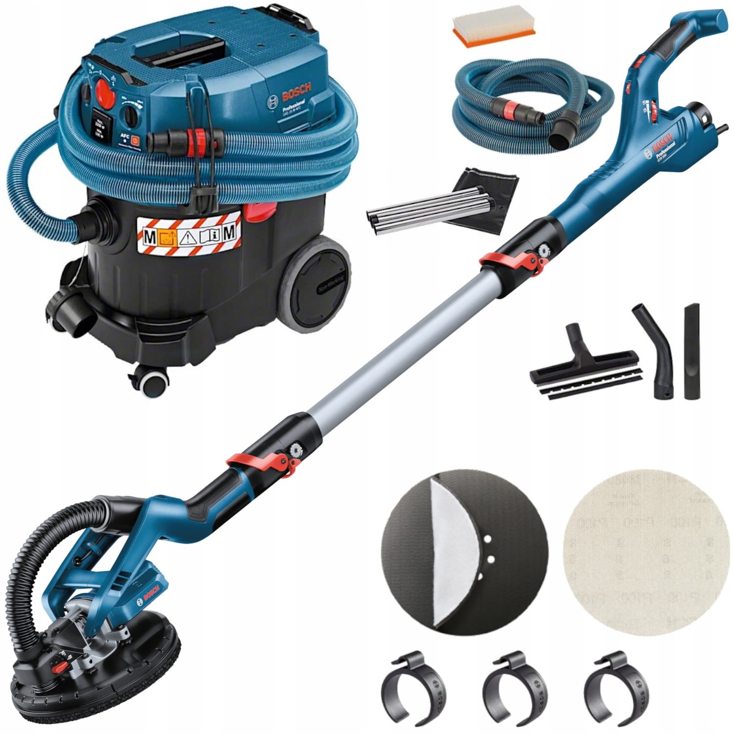 Bosch Szlifierka do gipsu 550W GTR 550 + Odkurzacz 1200W GAS 35 M AFC