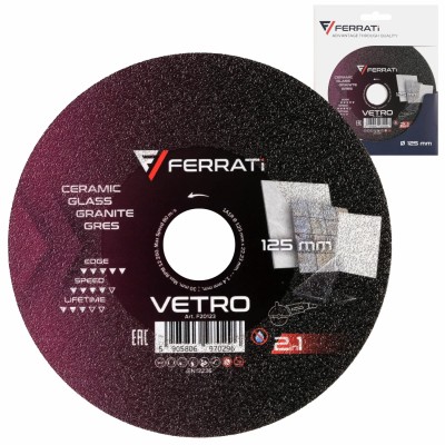 Tarcza tnąca i szlifująca z nasypem diamentowym 125mm VETRO FERRATI F20123