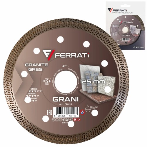 Tarcza diamentowa tnąca 1A1R 125x22,23mm GRANI FERRATI F20110