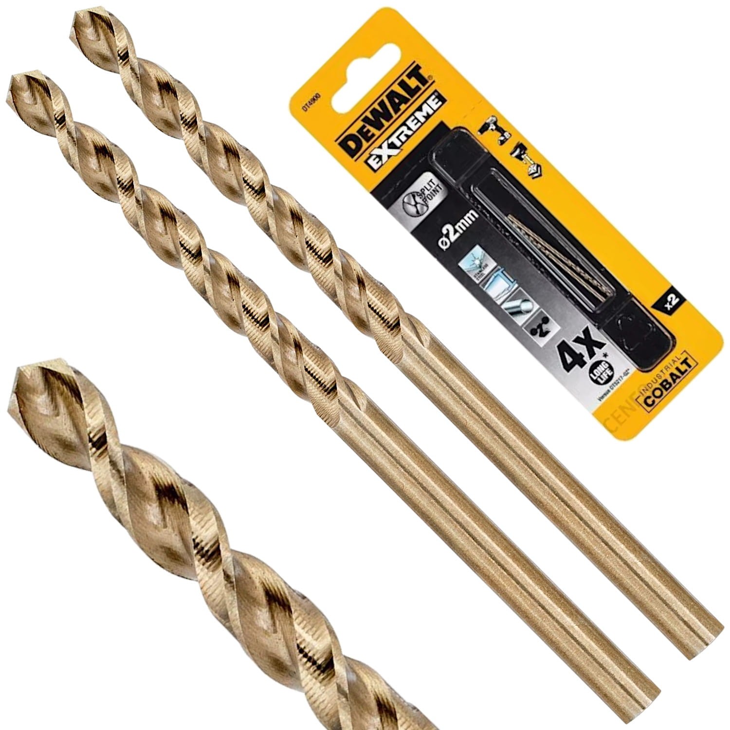 DEWALT DT4900 Wiertła do metalu kobaltowe HSS E 2mm 2szt.