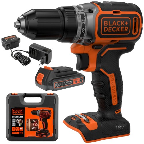 Wiertarko wkrętarka 18V 52Nm 2Ah ładowarka walizka Black Decker BL186NT