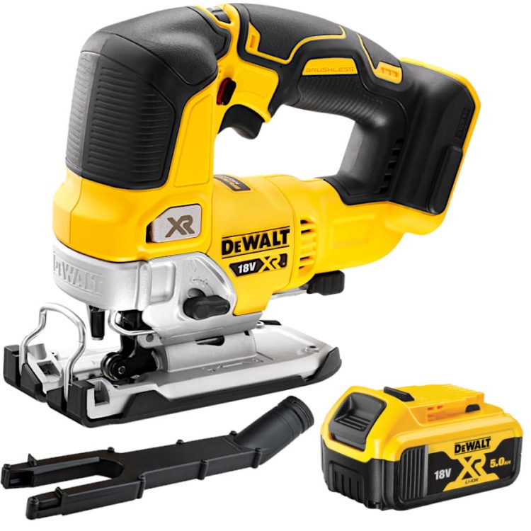 Wyrzynarka bezszczotkowa 18V z górnym uchwytem DeWALT DCS334N + aku 5Ah