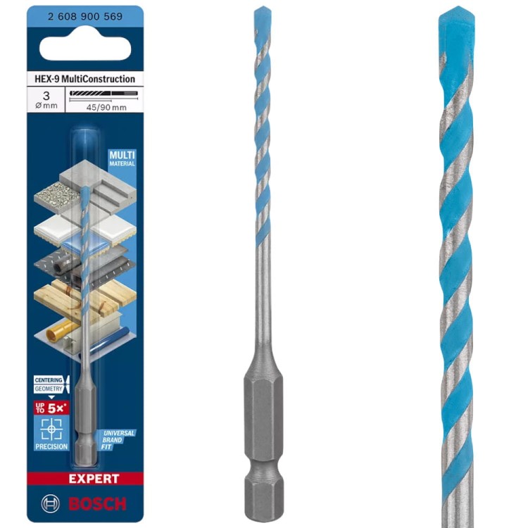 BOSCH Wiertło uniwersalne EXPERT HEX-9 Multi Construction 3x90mm 1szt.