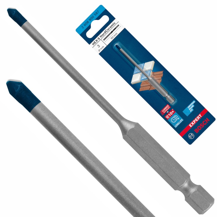 Wiertło EXPERT HEX-9 Hard Ceramic 3x90mm Bosch 2608900587