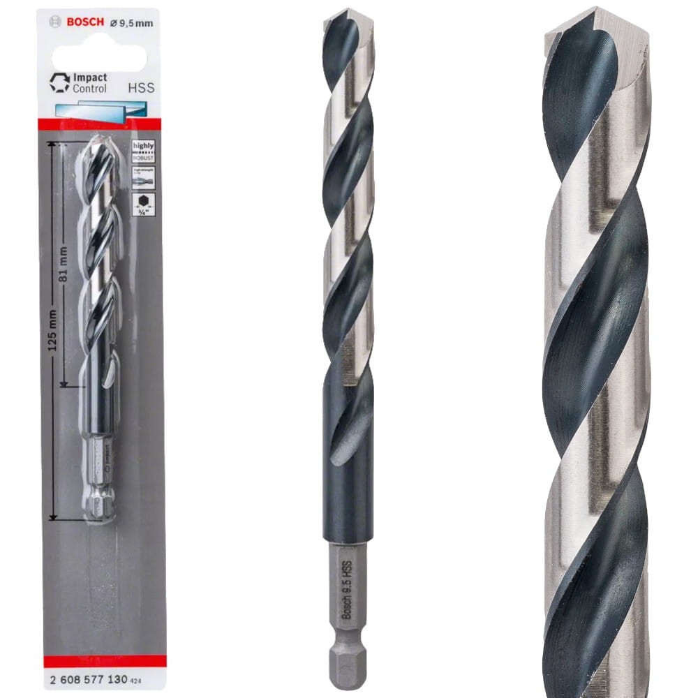 BOSCH Wiertło kręte do metalu, stali Impact Control HSS 9,5x125mm 1szt.