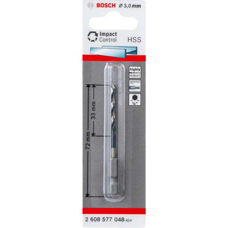 Wiertło IMPACT CONTROL 1/4" spiralne HSS