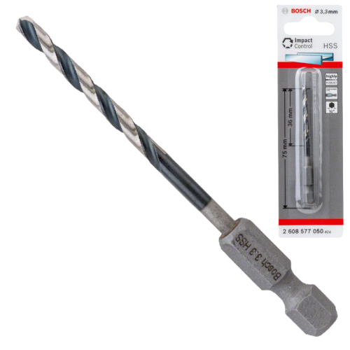 Bosch wiertło do metalu IMPACT CONTROL 3,3x75mm