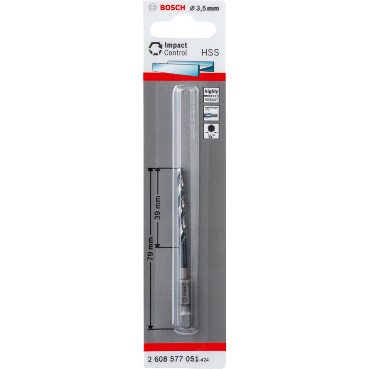 Wiertło IMPACT CONTROL 1/4" spiralne HSS