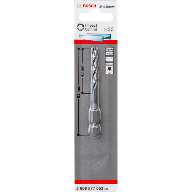 Wiertło IMPACT CONTROL 1/4" spiralne HSS