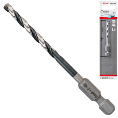 Wiertło spiralne do metalu IMPACT CONTROL HSS 1/4" BOSCH 2608577052 4x83mm