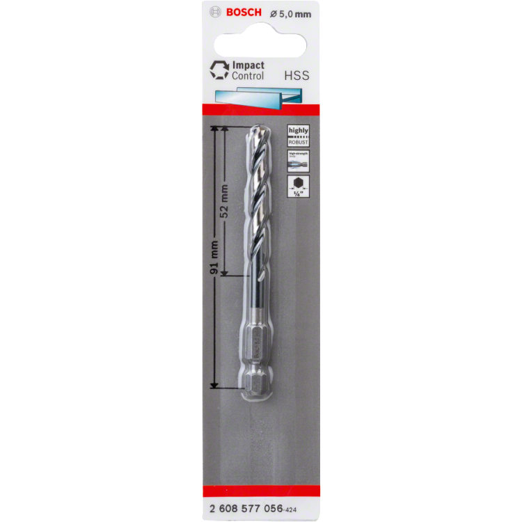 Wiertło IMPACT CONTROL 1/4" spiralne HSS