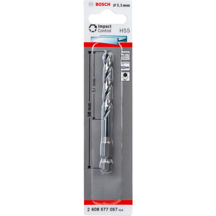 Wiertło IMPACT CONTROL 1/4" spiralne HSS