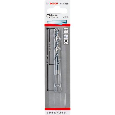 Wiertło IMPACT CONTROL 1/4" spiralne HSS