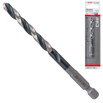 Wiertło spiralne HSS IMPACT CONTROL 1/4" BOSCH 2608577059 6,5x107mm