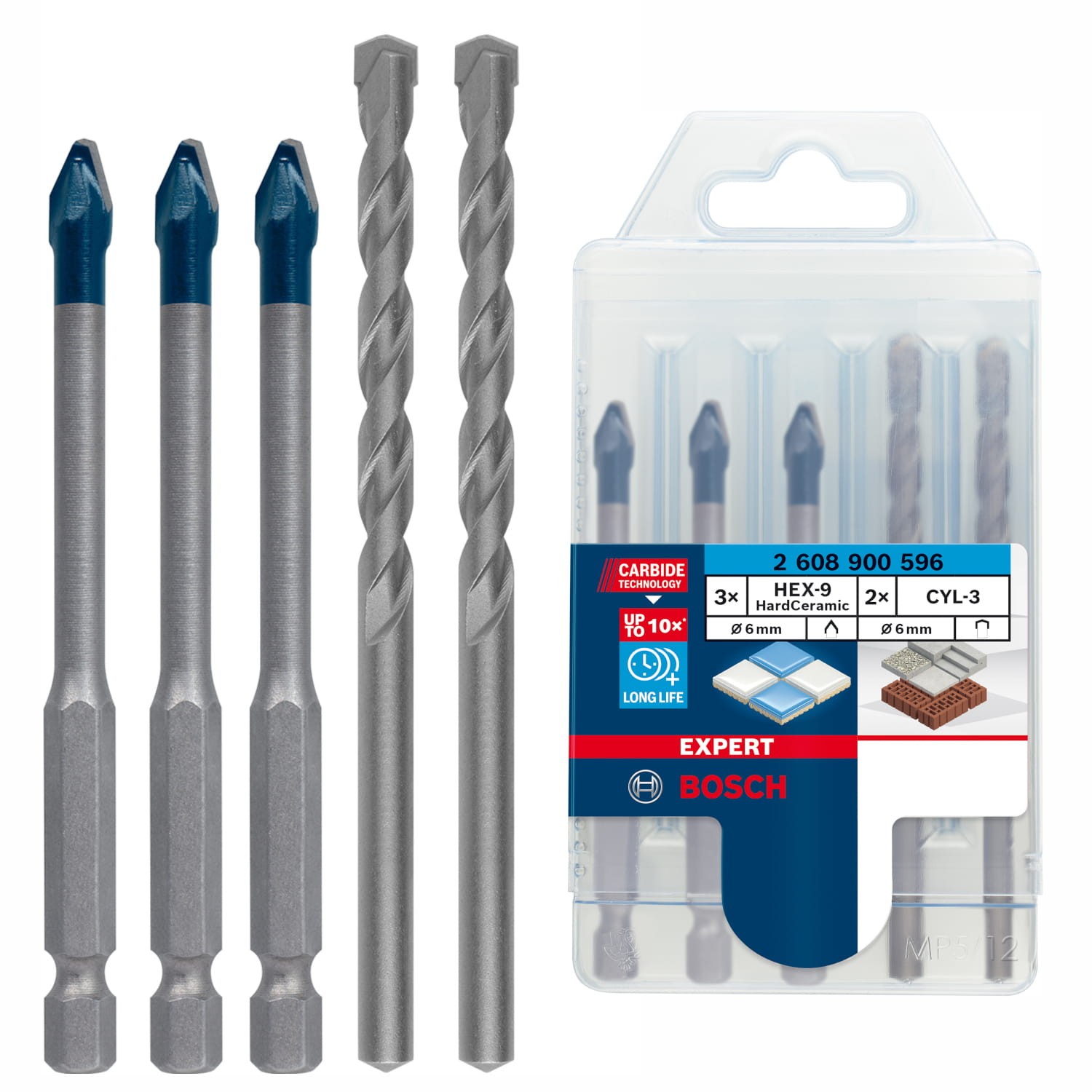 Zestawy wierteł EXPERT HEX-9 Hard Ceramic 6x90mm 5szt. Bosch 2608900599