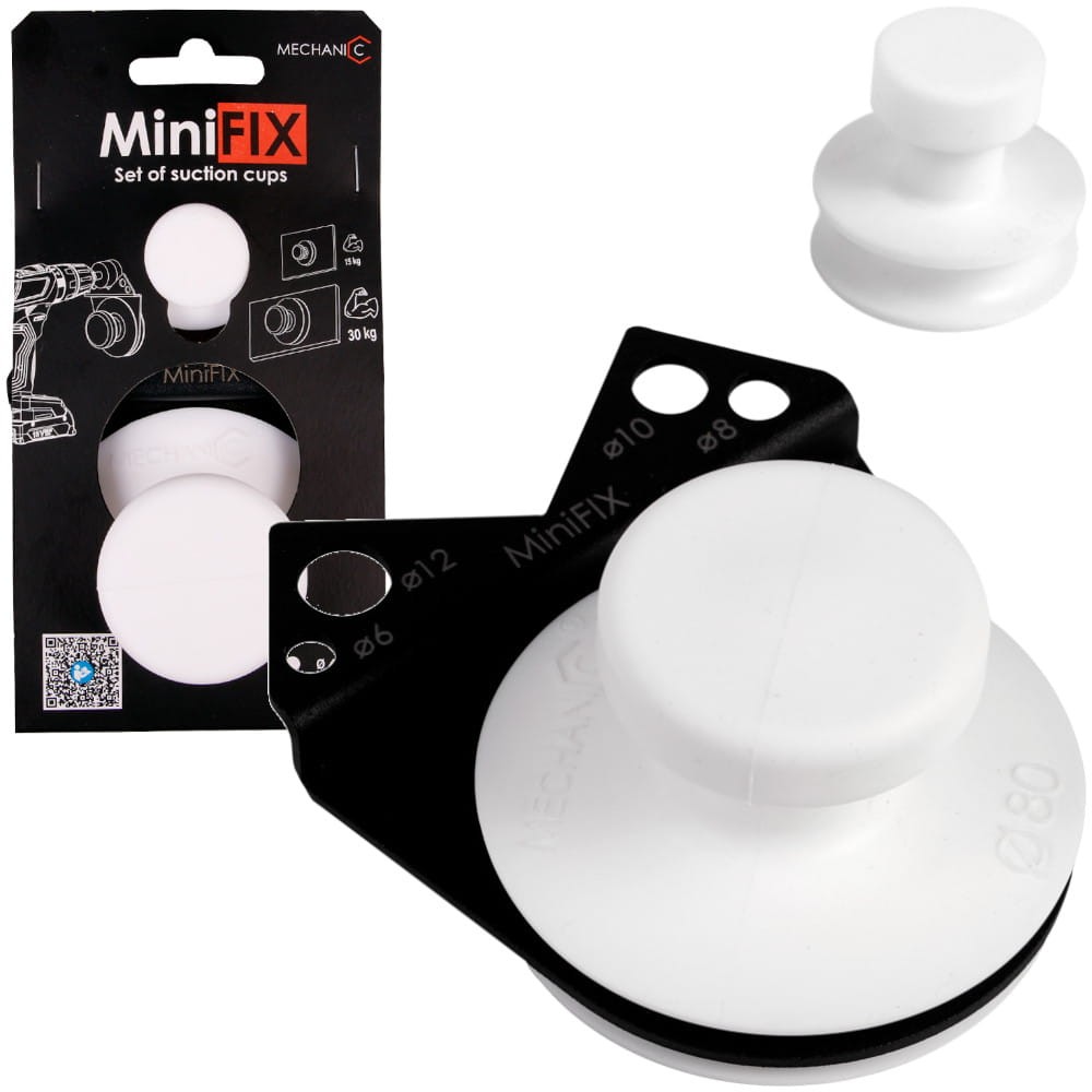 MECHANIC Zestaw 2 przyssawek do płytek z szablonem do wiercenia MiniFix