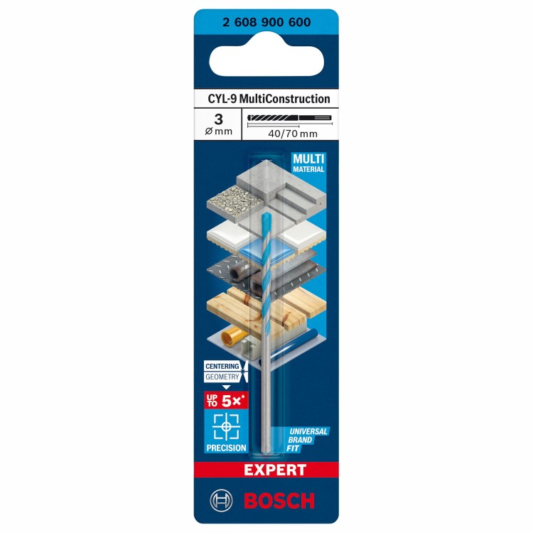 Wiertło uniwersalne Multi Construction 3mm Bosch 2608900600