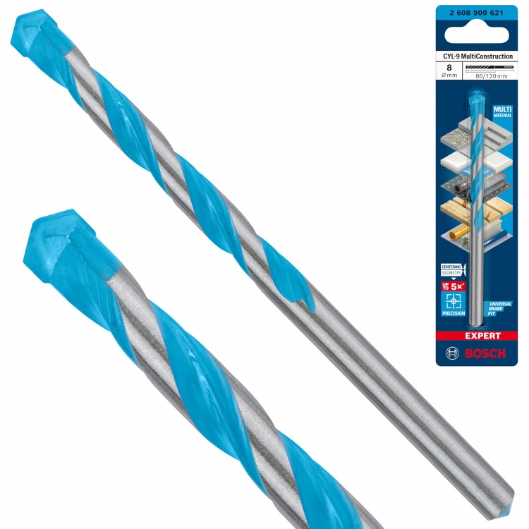 Wiertło EXPERT CYL-9 Multi Construction 8x80x120mm Bosch 2608900621
