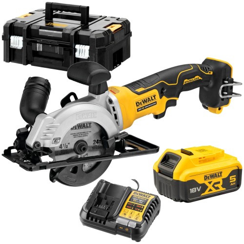 DeWALT Pilarka tarczowa 18V 115mm 1x 5,0Ah TSTAK DCS571