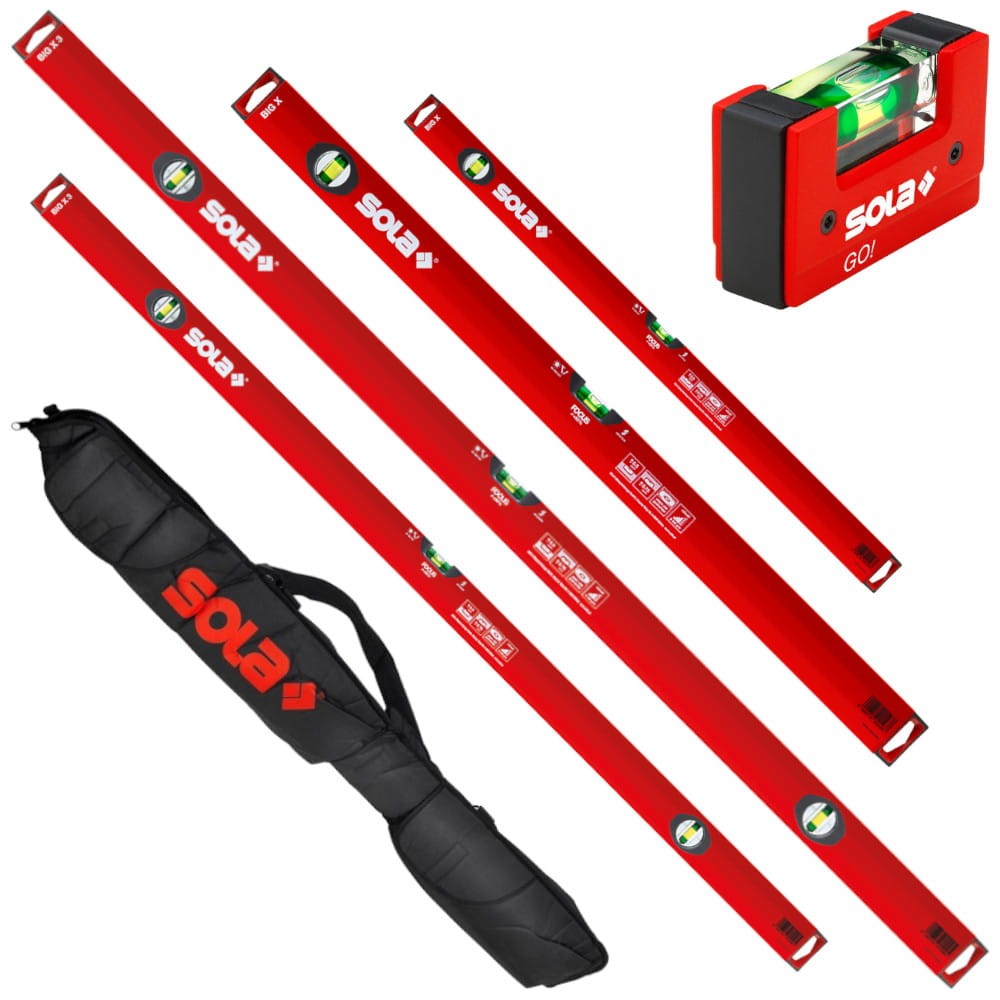 SOLA Zestaw poziomic Big X 40 / 60 / 120 / 180cm + GO! + Pokrowiec 200cm