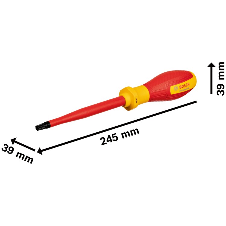 BOSCH Wkrętak izolowany śrubokręt VDE wymiary