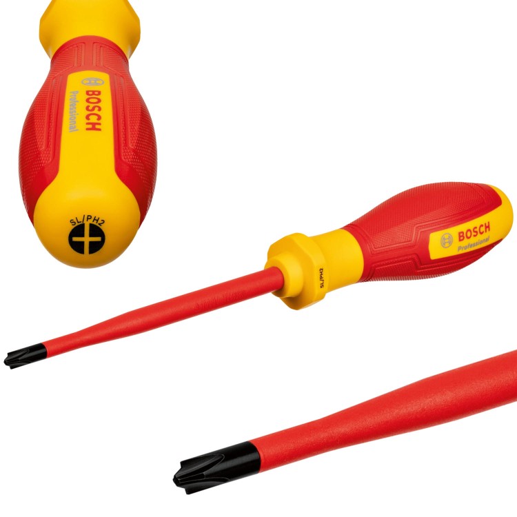 BOSCH Wkrętak izolowany śrubokręt VDE SL/PH 2 x 125 mm