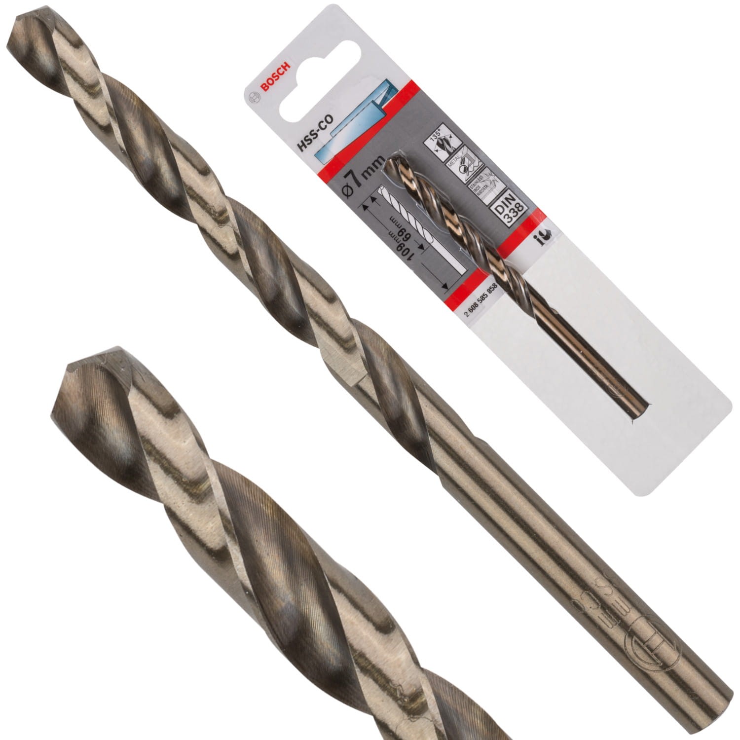 BOSCH Wiertło kręte HSS Cobalt do metalu, stali 7 x 109mm 1szt.