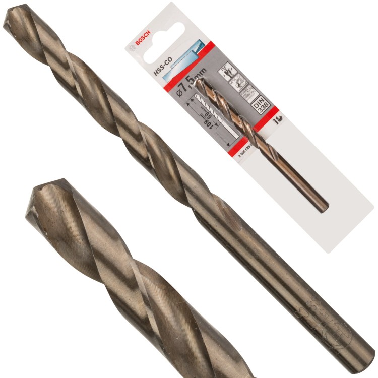 BOSCH Wiertło kręte HSS Cobalt do metalu, stali 7,5 x 109mm 1szt.