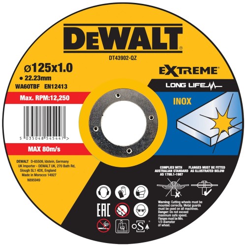DEWALT DT43902 Tarcza do metalu stali inox 125mm